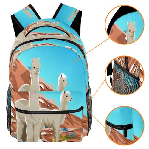 Sac à dos d'école résistant et grand compartiment multicolore pour collégiens