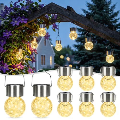 SOLPEX Hanging Solar Lights for Outside Garden Solar Hanging Lanterns 8 Pc - image 1