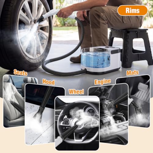 Image of Steam Cleaner, 15s Fast Heat-Up Handheld Steam Cleaner for Home & Car | Portable Steamer for Cleaning with 3 Steam Levels, 1500ml Tank, 248F Deep Cleaning, Steam Cleaner for Home & Car Accessories