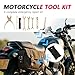 wedfish 8PCS Motorcycle Tool Kit with Storage Bag,Multi-Tools Motorcycle Tools Kit Set Includes Wrench,Screwdriver,Pliers,Spark Plug Socket,Professional Dirt Bike Tool Kits Set
