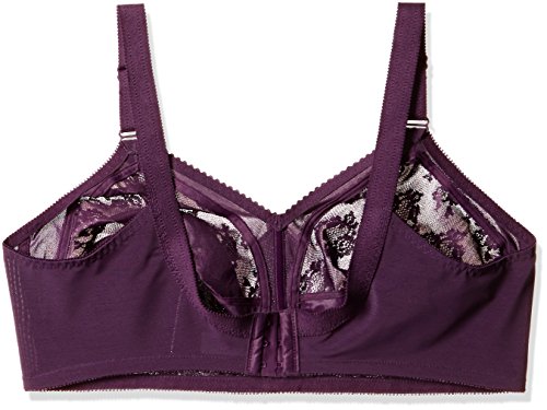 Image of Triumph International Doreen Bra For Women Non Wired Non Padded Wireless Bra Full Coverage Raschel Lace Lingerie Classic High Center Bridge Support Wide Straps Big Cup Bra for Larger Busts Pack Of 1