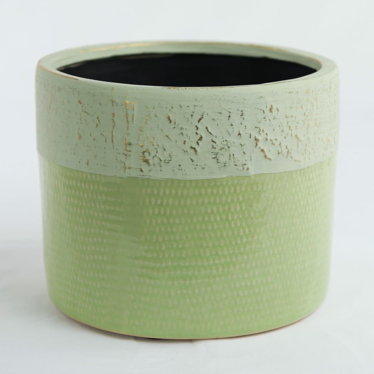 212 Main Antique Green & Gold Planter