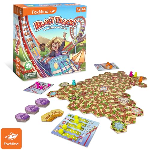 FoxMind: Blast Track - Tile Laying Board Game, Light Strategy Roller Coaster Building, Family Game Night, Kids & Adults Ages 8+, 2-6 Players, 30 Min - Image 2