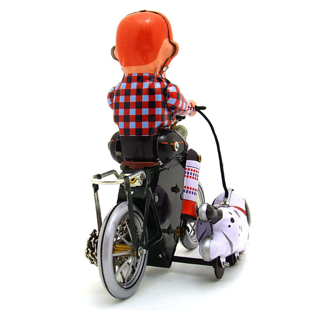 Retro Wind Up Toy Ms473 Petit Chasseur Enfants Marchant Le Chien Année du Singe Thème Jouets Créatifs en Étain Cadeau De Collection Vintage