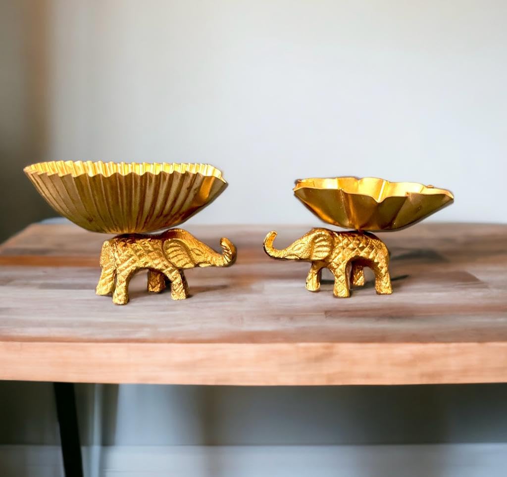 Brass Gallery Elegant Metal Tea Light Candle Holder Set of 2 for Home Decor - Modern Design, Wedding & Diwali Decoration - Handcrafted Tabletop Decorative Holder