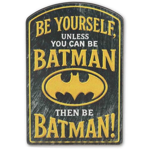 Open Road Brands DC Comics Batman Be Yourself Unless You Can Be Batman Wood Wall Decor - Fun DC...