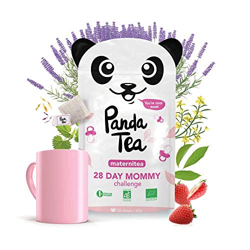 Panda Tea - Maternitea - Tisane Grossesse et Allaitement Sans Caféine Certifiée BIO - 28 Sachets/Infusettes -