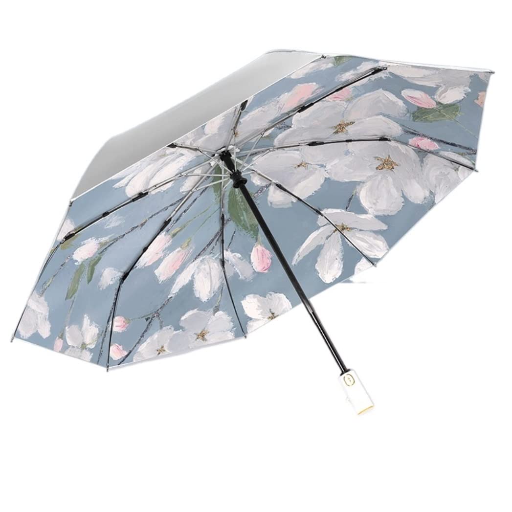 Paraguas Paraguas Automático Plegable Parasol Mujer Compacto Portátil Sol Lluvia De Doble Uso Paragua De Viaje
