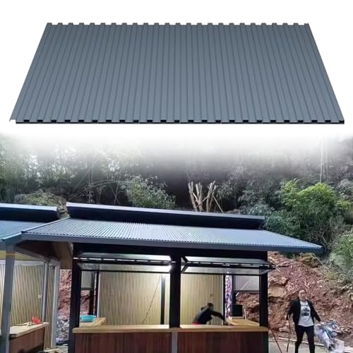 WLCGYD Customizable Metal Roofing Panel, 3Ft X 4/5/ 6/7/ 8/9/ 10 Ft Insulated Ceiling Panels Tin Roof - Polycarbonate Fill, All-Weather Cladding of Metal for Building Shed Pergola(2x2.2m/6.5x7.2ft)