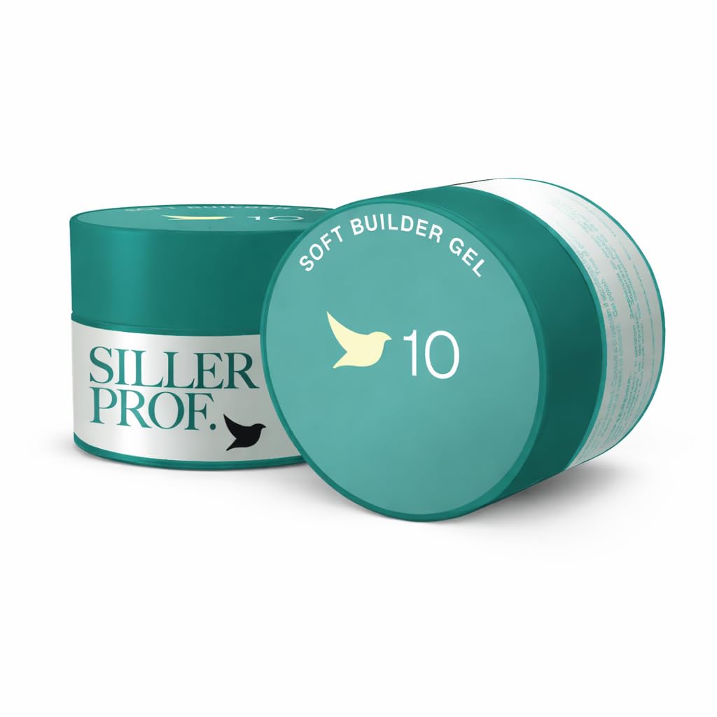 Siller Prof. Soft Builder Gel, Creamy Self Leveling Flexible Hard Nail, Low Heat, 13 Shades, Hema & Tpo Free (Builder Gel 10, 30ml.)