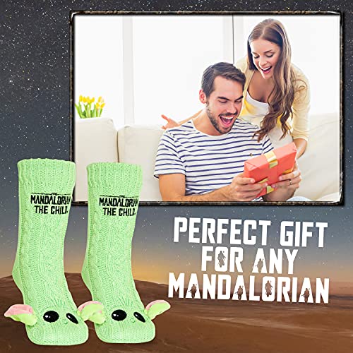 Disney The Mandalorian Fluffy Socks, Baby Yoda Mens Slipper Socks, Warm Knitted Socks2