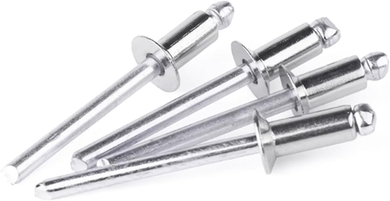 Rivet aveugle à sertir, Rivets aveugles en alliage d'aluminium M4.8 x 30mm, 300 pièces, avec mandrins acier, argent