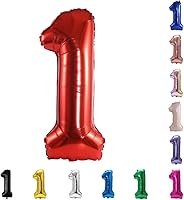 Vista 118 de YPSelected Globo de aluminio grande de 32 pulgadas con número de helio, cumpleaños, boda, fiesta, 0-9 (azul bebé, 2)