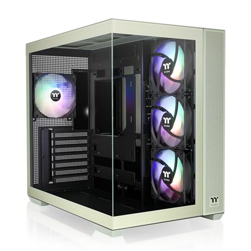Image of Thermaltake View 380 TG ARGB Matcha Green ATX Case; 4x120mm ARGB Fans Included; Supports Hidden-Connector Motherboard; Front & Side Dual Tempered Glass Panel; CA-1Z2-00MEWN-AZ; 3 Year Warranty
