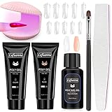 nail kit kedma 【Poly Gel Kits】：Lofuanna Nagel-Kit enthält 2 Farben Poly-Nagel-Gel von 0.5oz (15g) jeweils, 60pcs Dual-Nagel-Formen, 40ml Slip Solution, Nagelfeile *1, Nagel Pinsel Stift *1, UV-Lampe und Anleitung. Poly-Nagel-Kits Starter-Kit mit allem für Anfänger, Jeder kann leicht formen und erstellen erstaunliche Nägel zu Hause statt in den Salon gehen.