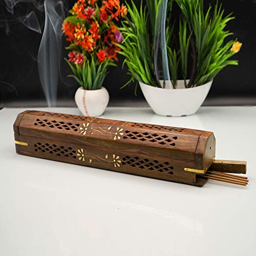 Naayaab Craft Wooden Agarbatti Incense Stick Box Holder Dhoop Sta...