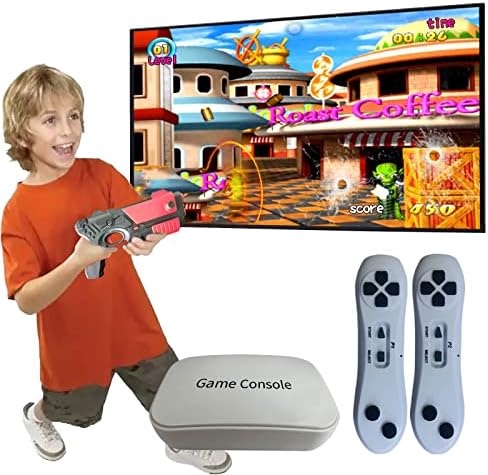 Damcoola Game Console with 900+ Games, TV Retro Video Game Console for Kids & Adults, Game Box with AR Gun Games,2 Handheld Wireless Game Controllers, Plug& Play, Toy Gift for Boys and Girls Age 3 +