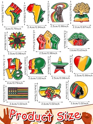Image of JUNEBRUSHS 28pcs Juneteenth Black History Month Enamel Pins for African American Independence Day Happy Juneteenth Freedom Day Patriotic Party Decorations Supplies Goodie Bag Stuffer