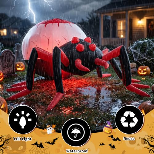 TRMESIA 8FT Halloween Inflatable Blow up Scary Spider Yard Party Decoration - image 5