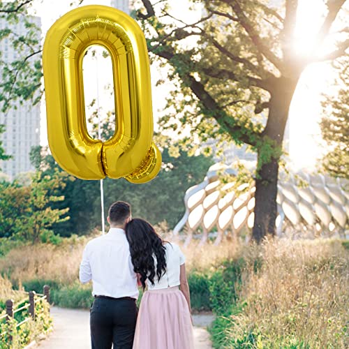 Image of TONIFUL 40 Inch Large Gold Letter Q Balloons Helium Balloons,Foil Mylar Big Balloons for 2026 New Year Eve Graduation Wedding Baby Shower Birthday Party Anniversary Supplies Decorations