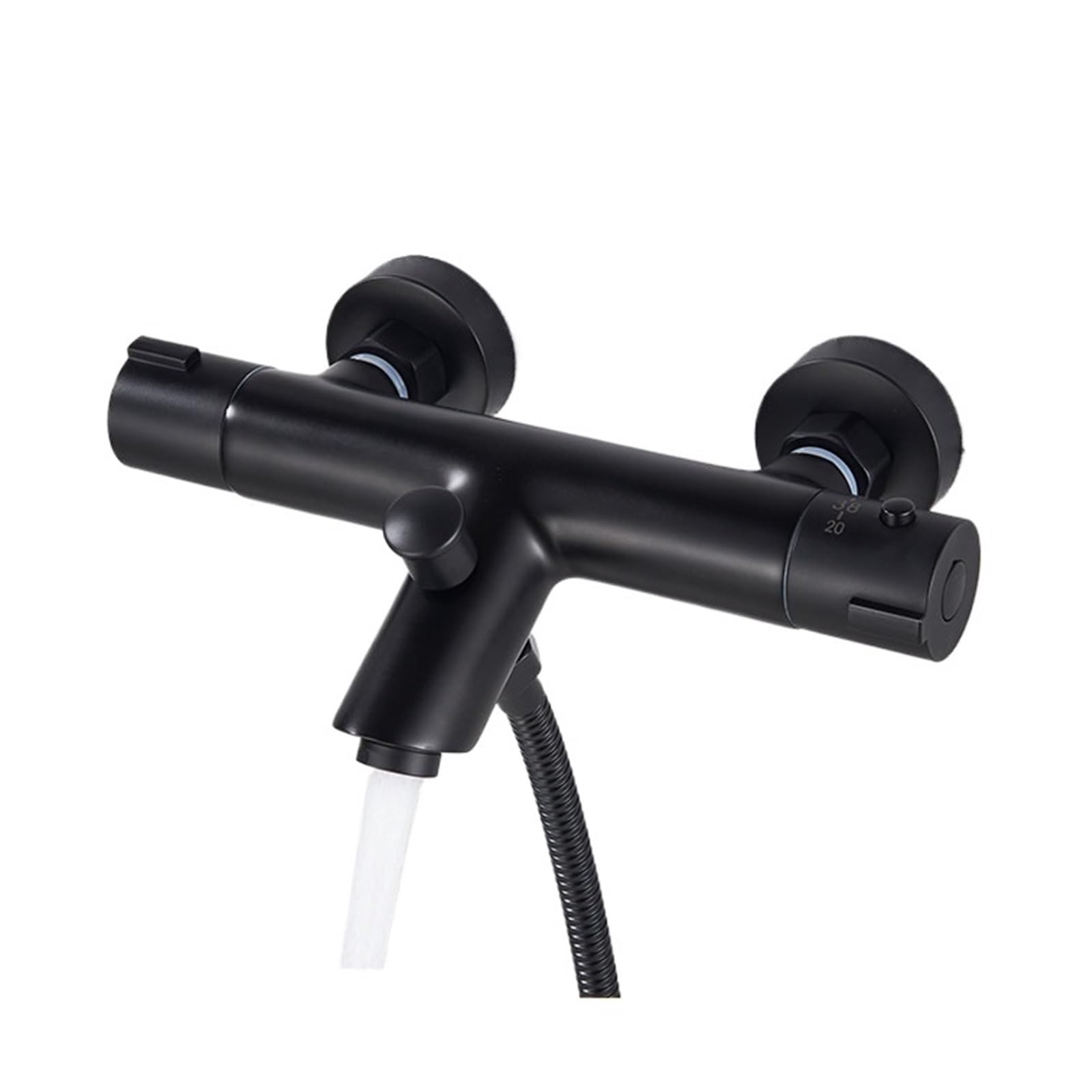 Xpjyua Black Bottom Thermostatic Shower Mixer Thermostatic Shower Faucet Bathroom Chrome Mixertap Thermostat Wall Mounted Bathtub Brass Mixer(Black Bottom)