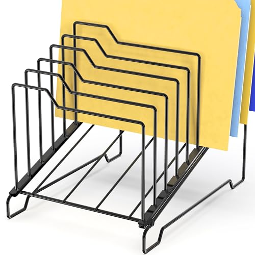 Simple Houseware 9-Section Desk File Organizer, Wire Step Sorter for