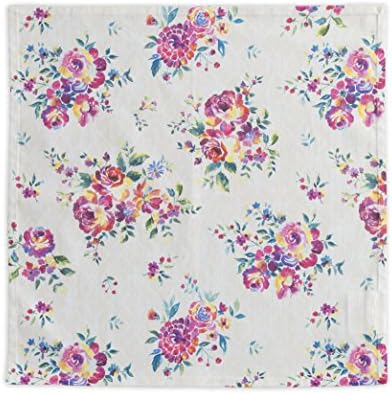 Maison d' Hermine Napkin 100% Cotton 20Inch x 20Inch Decorative Washable Cloth Napkins Table Napkin, Dining, Kitchen, Parties & Camping, Rose Garden - Spring/Summer (Set of 4)