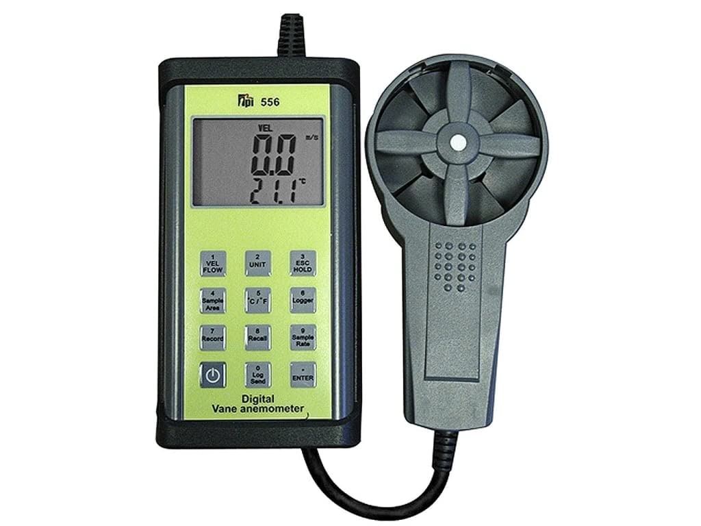 Digital Anemometer with Vane Probe by TPI – Rubber, Model 556C1