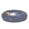MIXJOY Orthopedic Dog Bed Comfortable Donut Cuddler Round Dog Bed Ultra Soft Washable Dog and Cat Cushion Bed (23'' x 23'') (Grey-Blue)
