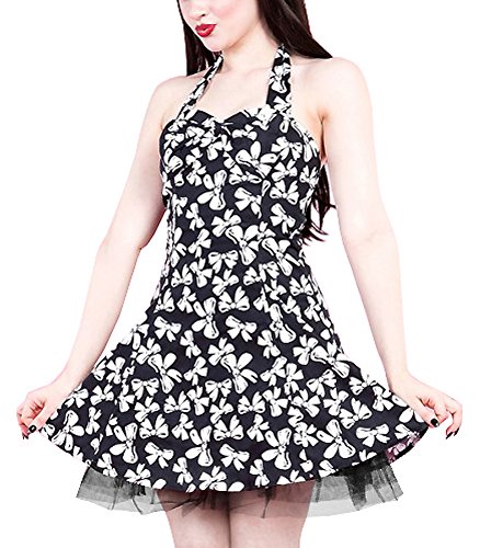 H&R 6330 London Robe avec nud Blanc - Noir - Small