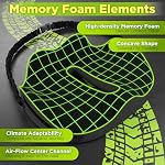 Large Big Rig Truck Seat Cushion, Black, Thick Memory Foam - Image 3
