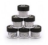GLITTIES - (6PK) - Amazing Variety of Holographic Silver Glitter! Different Shapes and Sizes - You W