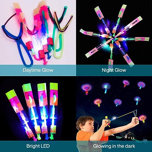 MOYKSRR 15 Stück LED Leuchtspielzeug Partyartikel, Fliegendes Spielzeug Party Set, LED Licht Erstaunliches Hubschrauber - Mitbringsel Kindergeburtstag, Schleuderspielzeug, Goodie Bag Stuffers