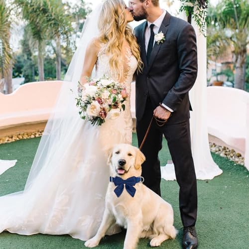 Tie KTWSUEF Hundehalsband Fliege Samtige, Fliege für Hunde, Komfortable Haltbarkeit Halsband Hund, Abnehmbares und verstellbares Fliege Hunde Für Hochzeiten, Geburtstage, Festliche