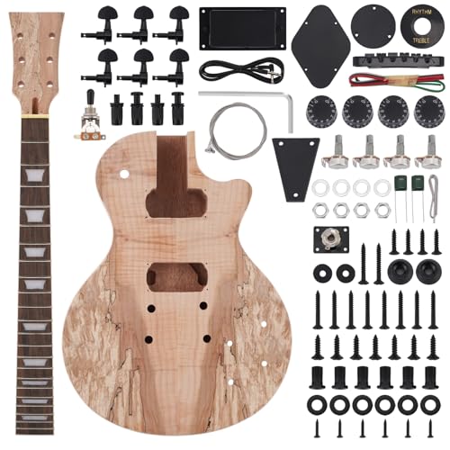 ZEFF Kit de guitarra eléctrica DIY con cuerpo de tilo
