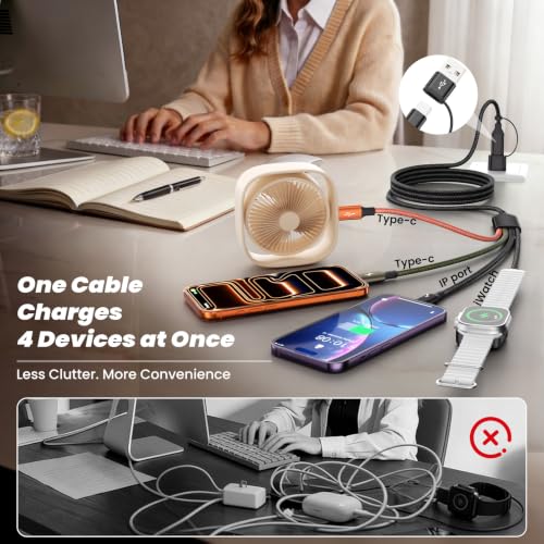 Image of Travel Essentials 4-in-2 Multi Charging Cable with iWatch Charger /2USB-C /IP