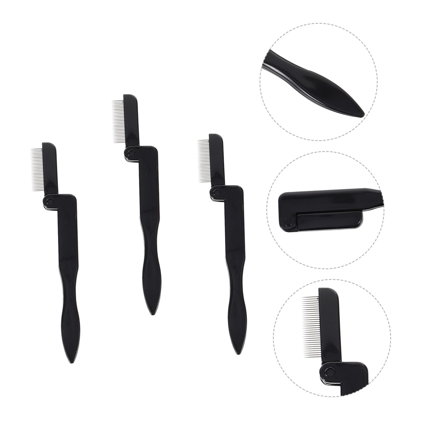 minkissy 9piezas Cepillo De Pestañas De Inoxidable Peina Para Pestañas y Cejas Herramienta De Maquillaje y Práctica Negro