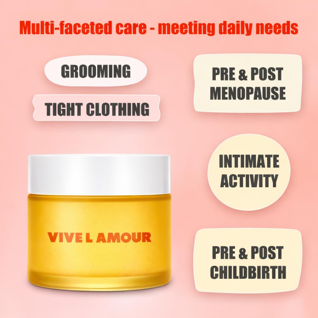 Vive L'Amour Organic Vulva Balm – External Intimate Moisturizing Care for Dry, Sensitive Skin During Menopause & Hormonal Changes – Hormone-Free Comfort Balm – 2 oz