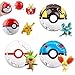 Lancia Pokeball Rimbalza automaticamente con Figure Toys, Lancia N Pop Pokeball con pokmons Anime Figure Toys Set, 4 pezzi Pack Figures & Pokeballs, Regalo per bambini
