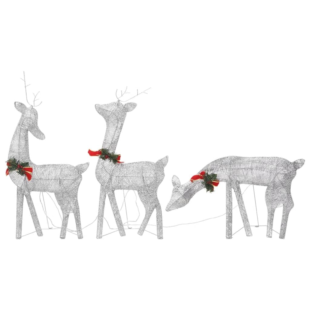 lichterkette batterie außen,lichterkette innen,lichterkette klein,LED-Rentiere 6 Stk. Silbern Kaltweiß MeshGeeignet für Patio, Schlafzimmer, Wohnzimmer, Weihnachten