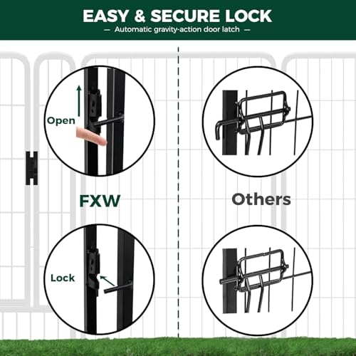 Image of FXW Rollick Dog Playpen with Anchor Kit (Pack of 4) - 32 Inch 8-Panel Dog Pen for Medium & Large Dogs, Stable & Safe Indoor /Outdoor Play│Patented
