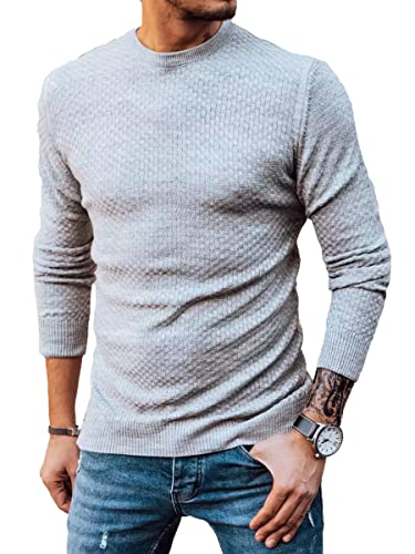 LEGRANCE - Herren Pullover Rundhalsausschnitt Unifarbe Casual Strickpullover Sweater Basic Pulli Elegant Cover