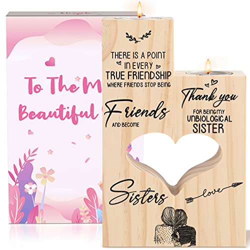 Yoillione Friendship Gifts For Women Friends, Gift For Best Friends Women, Bestie Unbiological Sister Gift Ideas, Thank You Gift Personalized Funny Candle Holder For Birthday, Thanksgiving, Christmas #TOP1