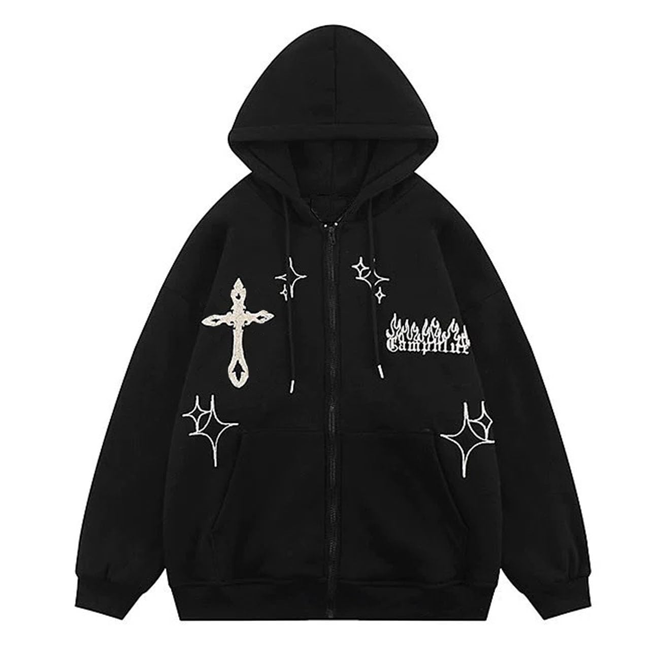 Lafaguw Zip Up Hoodie for Women Men Star Graphic Hoodies Y2k