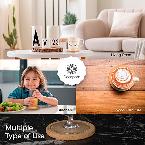 Lip Cork Coasters With Gold Holder | Absorbent Table Rustic Drink Round Cork Suitable For Bar Outdoor And Indoors | Furniture Protectors Fits For Cup Glass Mugs For Beer Wine Cocktail With Caddy #TOP5