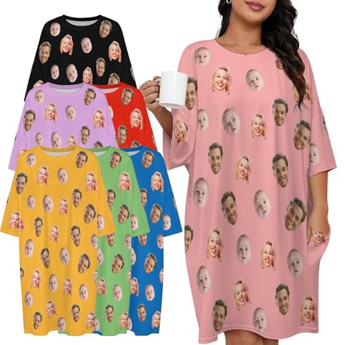 BTPE Custom Moo Moos for Women, Funny Custom Nightgown Gift for Mom Grandma Wife