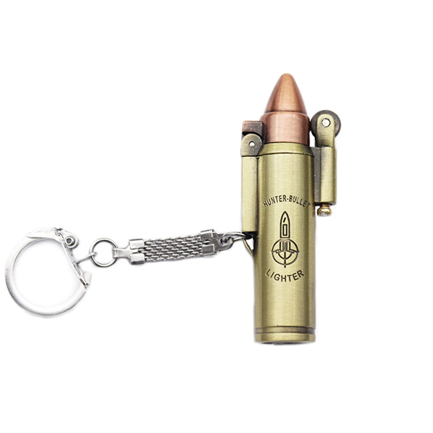 2 Pièces Torche Turbo Poche Briquet Porte-clés Métal Butane Allume-Cigare Rétro Gaz Cigarette Coupe-Vent Briquet Accessoires de Fumer