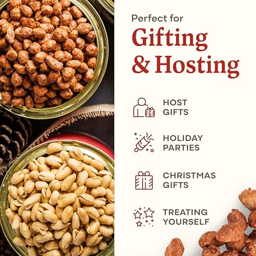 Image of Belmont Peanuts Holiday Gift Bundle with Sea Salt and Butter Toffee Virginia Peanuts, 20 oz (2 Pack) - Hand Seasoned, No Preservatives, Absolutely Delicious - A Secret Santa Favorite