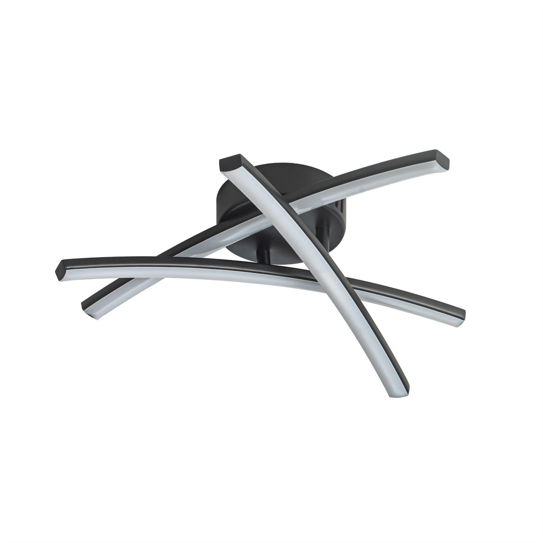 Firstchoicelighting Black & White Modern Integrated Led Ceiling Light Fitting Black Flush Style Low Energy