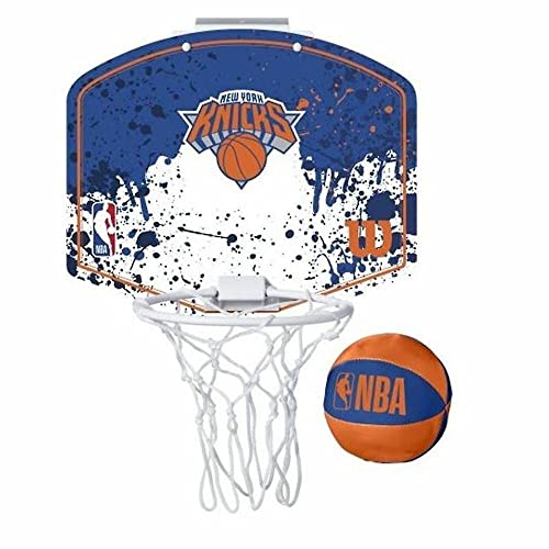 Wilson Mini canasta de baloncesto NBA TEAM MINI HOOP, NEW YORK KNICKS, Plástico